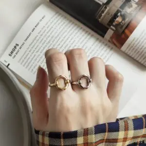 O Shape Oval Geometric Rings