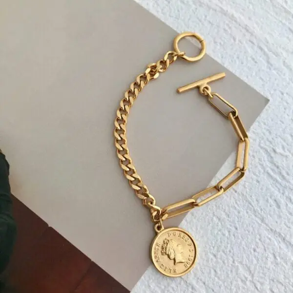 Portrait Coin Chain Bracelets