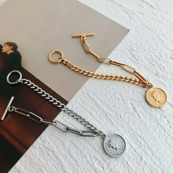 Portrait Coin Chain Bracelets