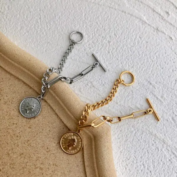 Portrait Coin Chain Bracelets