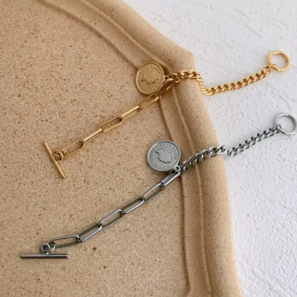 Portrait Coin Chain Bracelets
