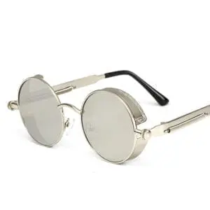 Round Frame Spring Temples Steampunk Sunglasses