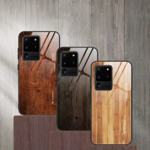Wooden Pattern Tempered Glass Phone Case