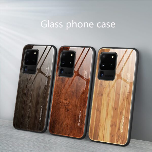 Wooden Pattern Tempered Glass Phone Case