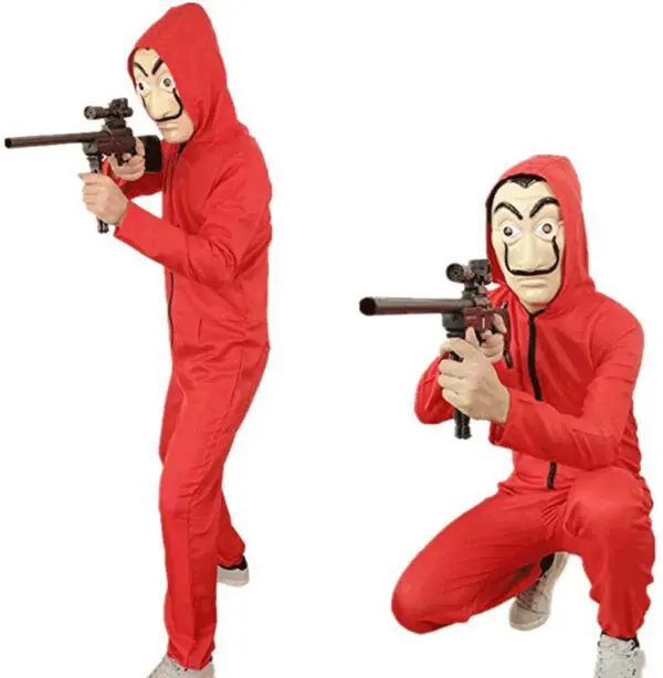 Money Heist The House of Paper, La Casa De Papel Halloween Party Cosplay Costume With Mask and Gloves