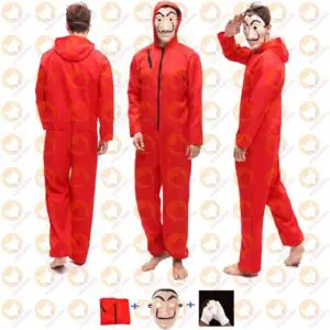 Money Heist The House of Paper, La Casa De Papel Halloween Party Cosplay Costume With Mask and Gloves