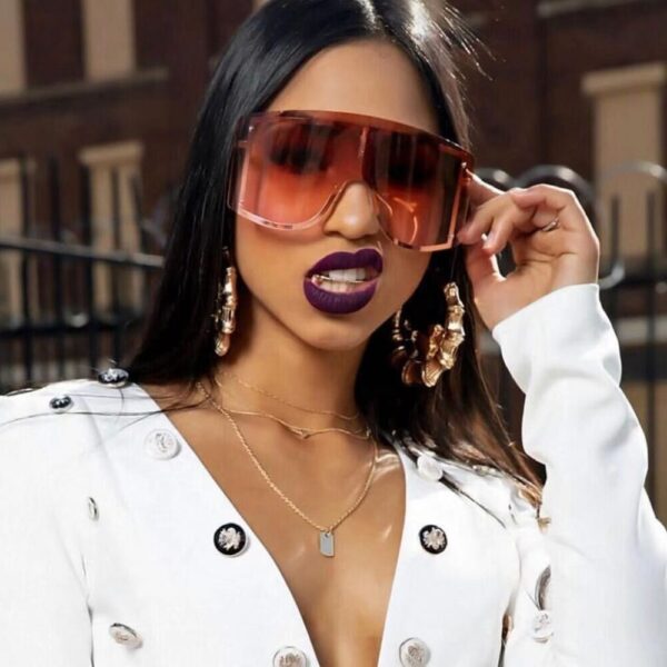 Newest unisex anti-glare metal shield style oversized women sunglasses 2020