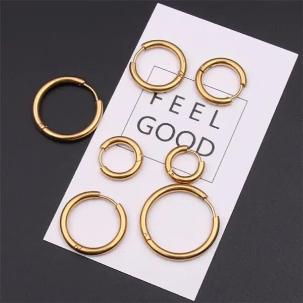 Stainless steel thickened earrings