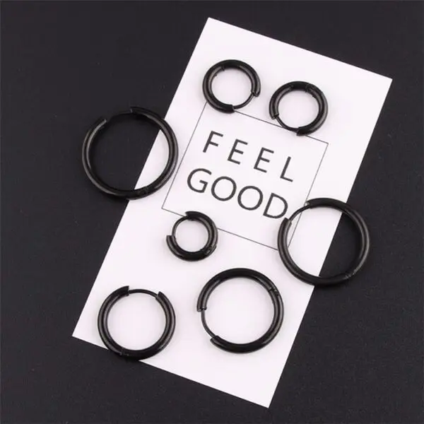 Stainless steel thickened earrings