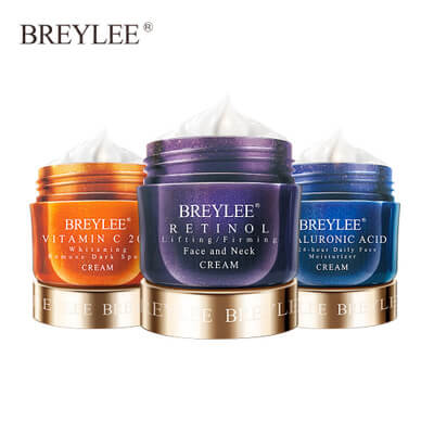 BREYLEE Hyaluronic Acid Moisturizing Day Cream, Retinol Anti Wrinkle Vitamin C & Acne Treatment 40g Whitening Face Cream