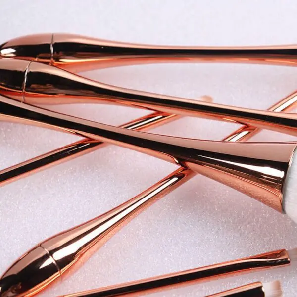 Gold Slim Waist 10pcs make up brushes luxury professional with brush bag