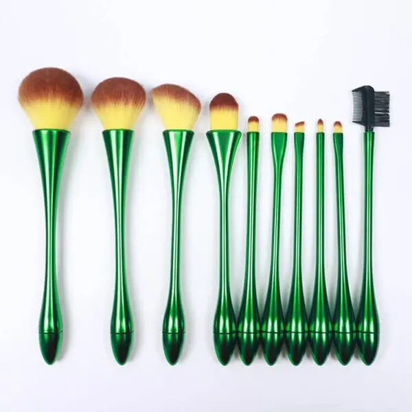 High quality makeup brush 10pcs colorful slim waist makeup brushes set for facial cosmetic