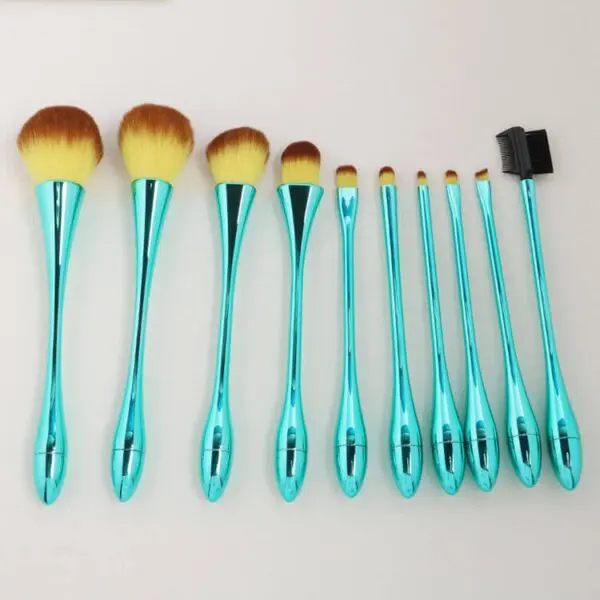 High quality makeup brush 10pcs colorful slim waist makeup brushes set for facial cosmetic