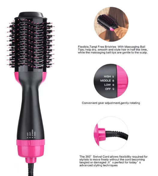 Hot Selling Hair Dryerand Styler One step Hot air Brush Hair Brush Rotating Styler