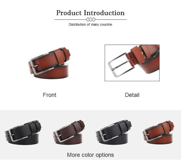 JW Popular Zinc Alloy Gents Cow Men Genuine Leather Italian Belts