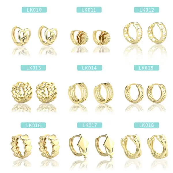 New Trend 14k champagne Jewelry Gold Plate Earrings