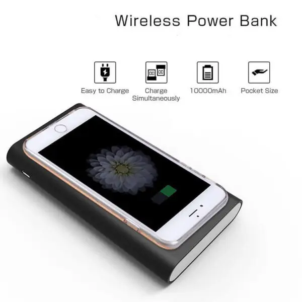 New Wireless Power Bank 20000mAh Portable Charger Ultra Thin External Battery for All Type Cell Phones