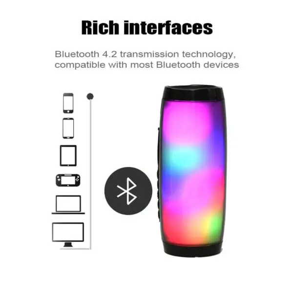 Portable Blue tooth Speaker Wireless Mini LED Colorful Light Speaker