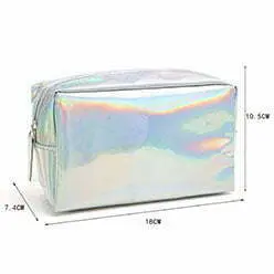 The New Square Pu Laser Simple Portable Large-Capacity Storage Waterproof Colorful Wash Cosmetic Bag