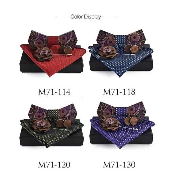 Wooden bow tie gift set for men