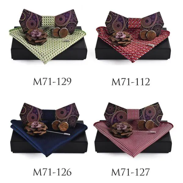 Wooden bow tie gift set for men