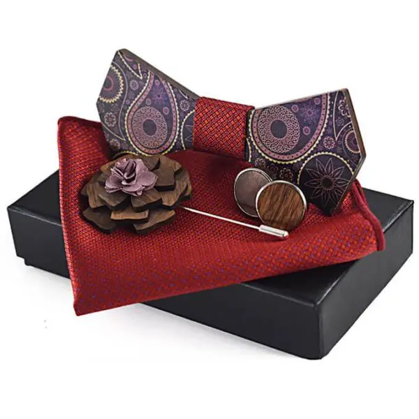 Wooden bow tie gift set for men