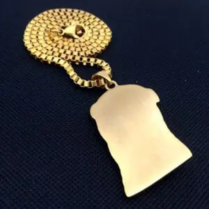 Stainless Steel Iced Out Jesus Piece Pendant Gold Necklace for Men.
