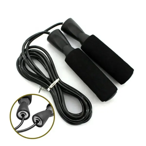 Adjustable Portable PVC Fitness Foam Handle Jump Rope.
