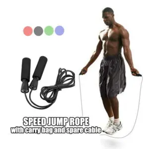 Adjustable Portable PVC Fitness Foam Handle Jump Rope.