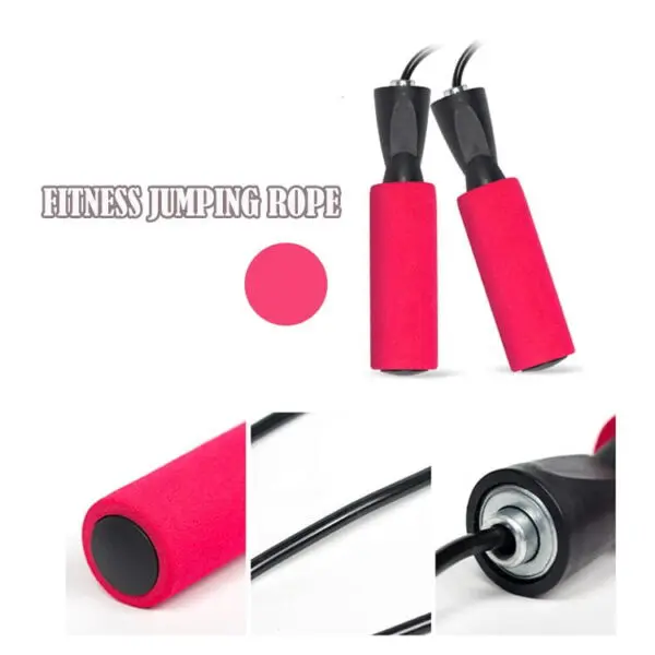 Adjustable Portable PVC Fitness Foam Handle Jump Rope.