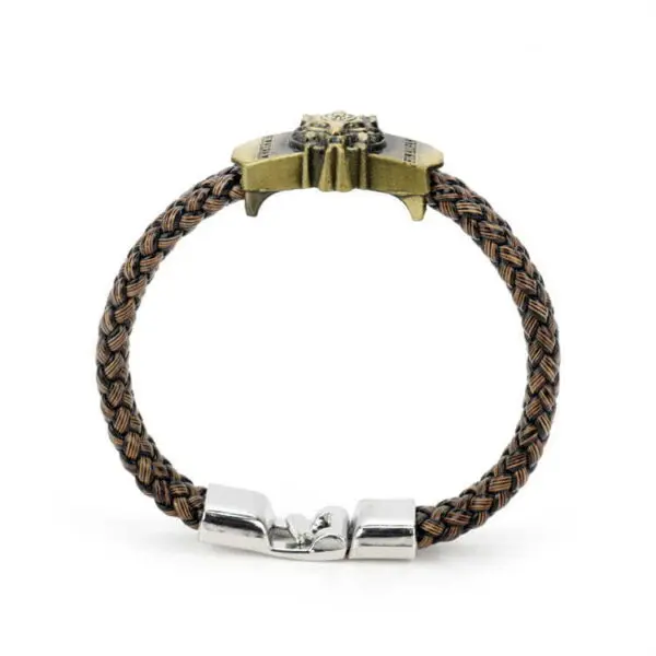Fantasy Wolf Head Braided Leather Bracelet for Men & Women.