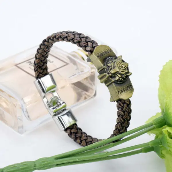 Fantasy Wolf Head Braided Leather Bracelet for Men & Women.