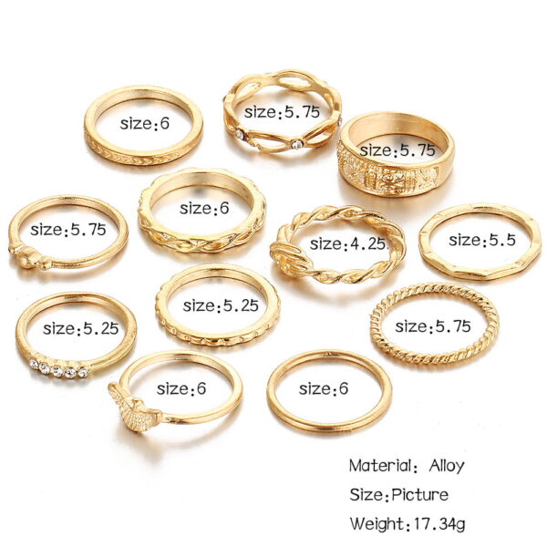 Fashion Gold Midi Ring Set
