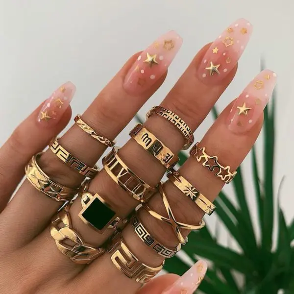 Fashion Gold Rings Set For Women