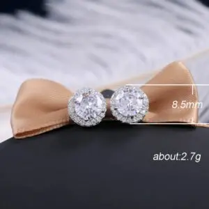 Hot Stud Classic Round Colored Zirconia Earring For Women.