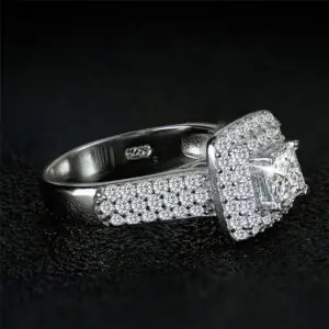Luxury Cubic Zircon Engagement Diamond Wedding Ring Set For Women (1)