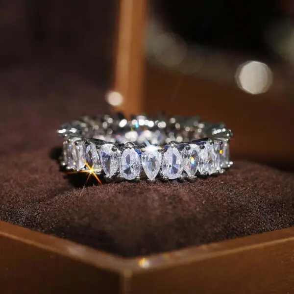 New Arrival Pear Cut Fashion Wedding, Engagement Bling Zircon Stone Ring For Women (1)