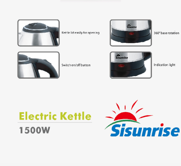 Sisunrise 1.8 Litre 201 Stainless Steel Electric Kettle.
