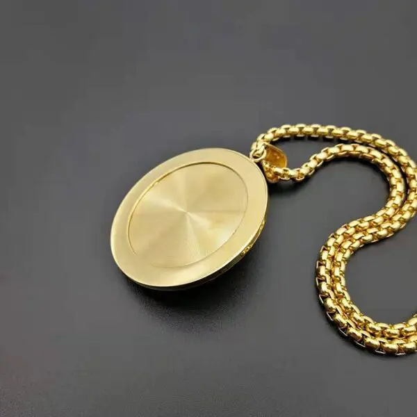 Gold Plated Egyptian Pharaoh Head Stainless Steel Necklace - Image 3