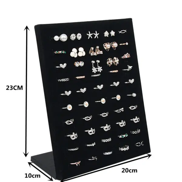 Velvet Display Case Jewelry Ring Displays Stand Board Holder - Image 3