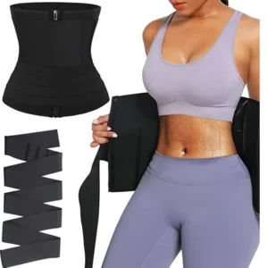 3 IN 1 Elastic Band Tummy Wrap, Body Shaper Waist Trainer - Image 2